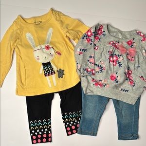 Yellow Bunny Outfit and Floral Sweater Set